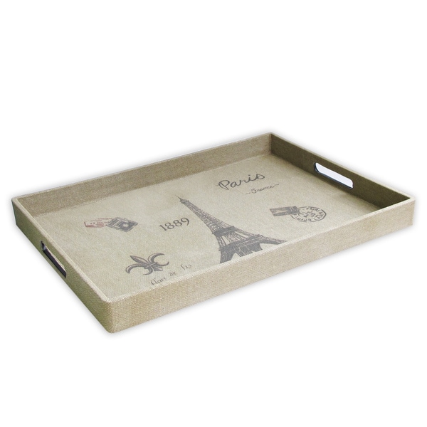 Paris Culture Burlap Tray   Shopping