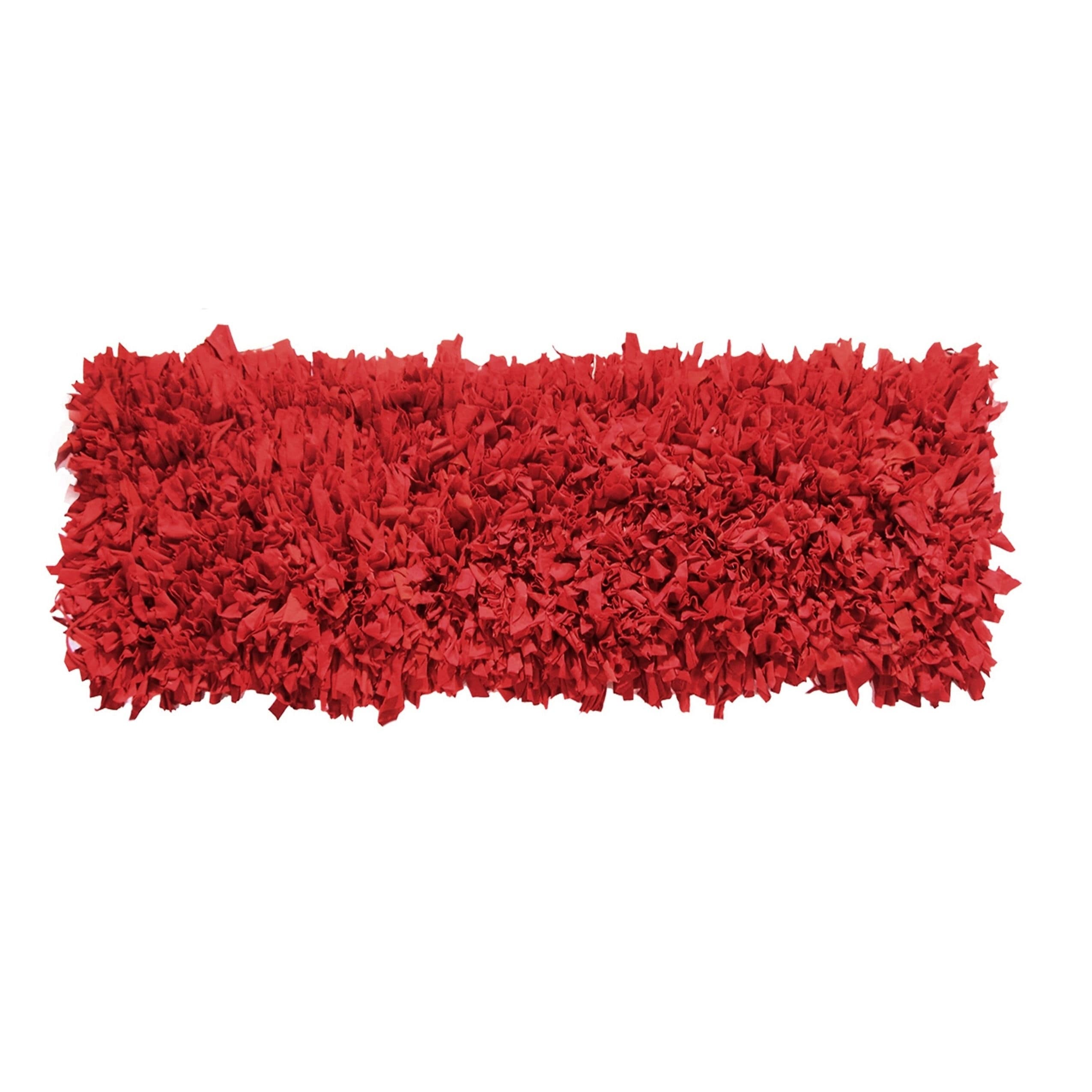 Hand woven Jersey Red Cotton Shag Runner Rug (2 X 6)