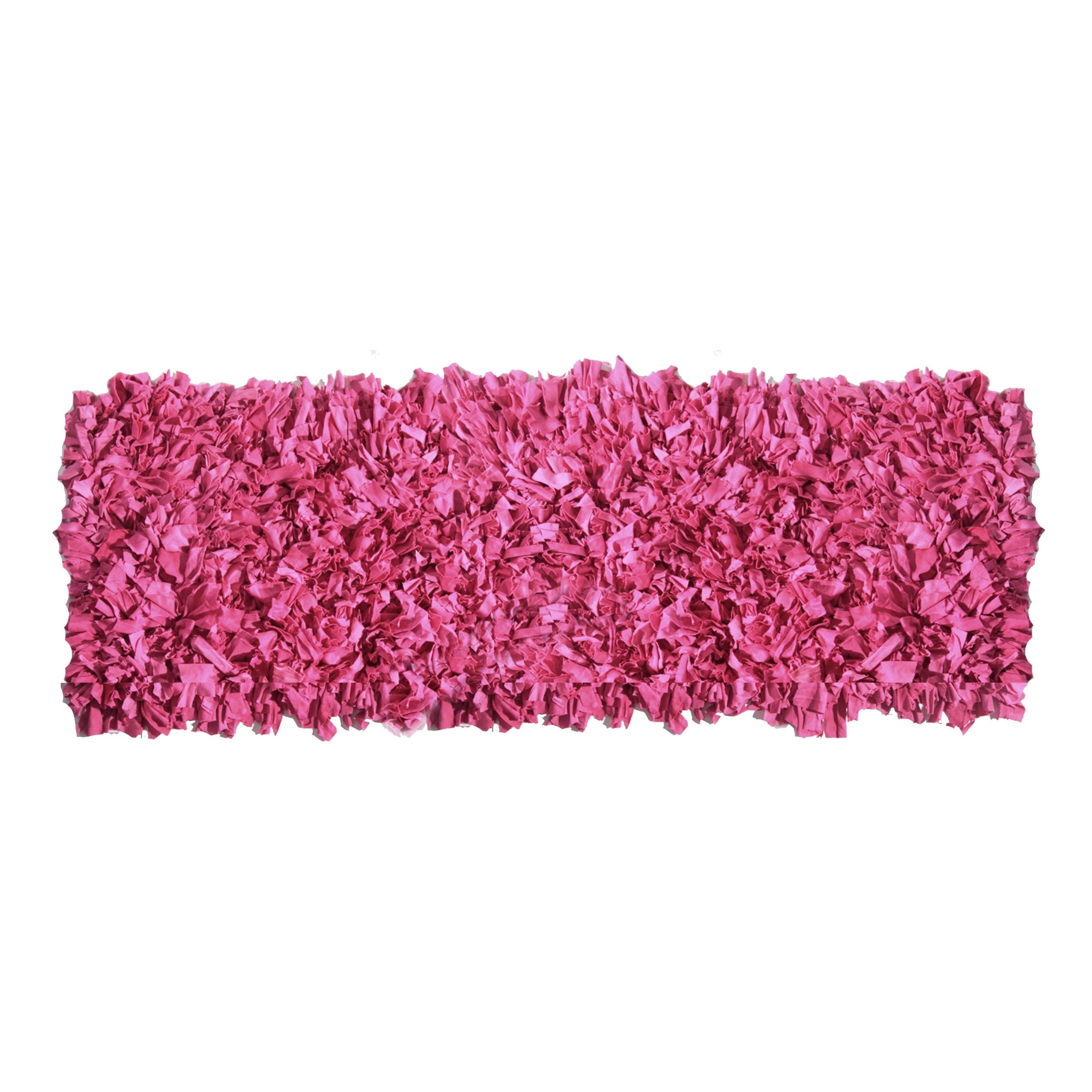 Hand woven Jersey Pink Cotton Shag Runner Rug (2 X 6)