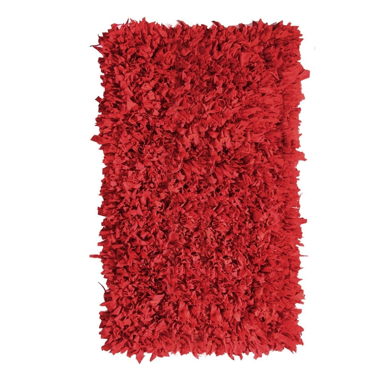 Hand knotted Jersey Red Cotton Shag Rug (2 X 3)