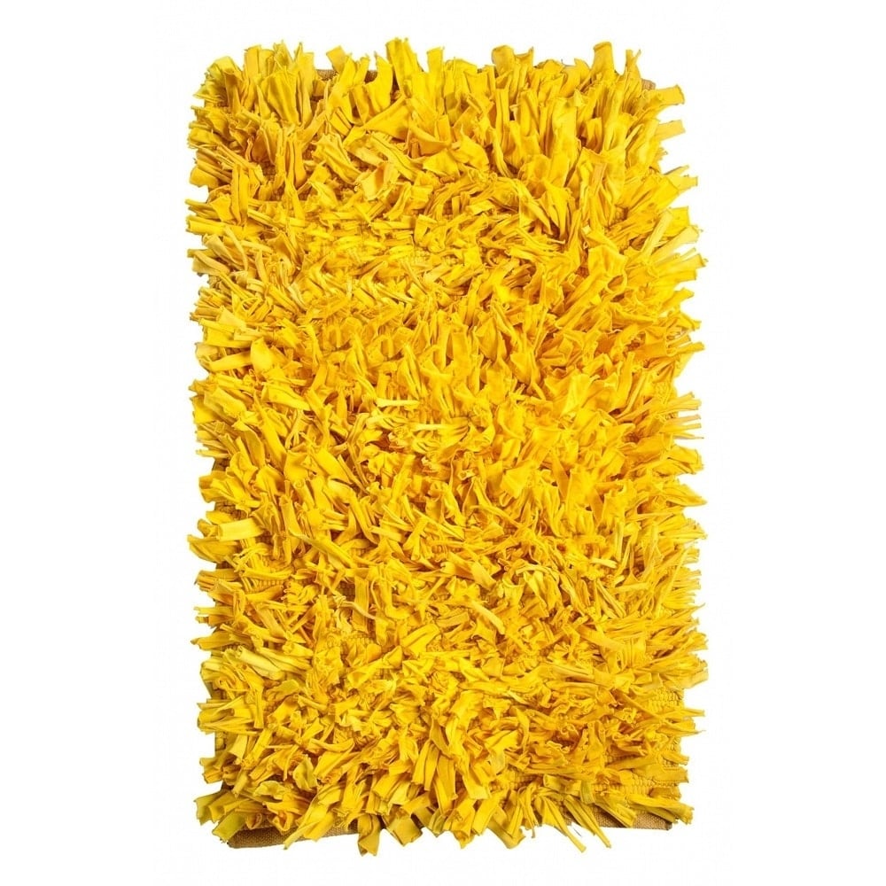 Hand knotted Jersey Yellow Cotton Shag Rug (2 X 3)