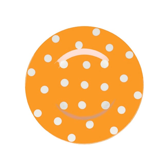 Red Vanilla Freshness Orange Dots 9 inch Salad Plates (set Of 6)