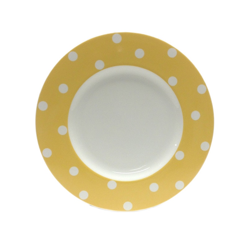 Red Vanilla Freshness Yellow Dots 11.25 inch Dinner Plates (set Of 6)
