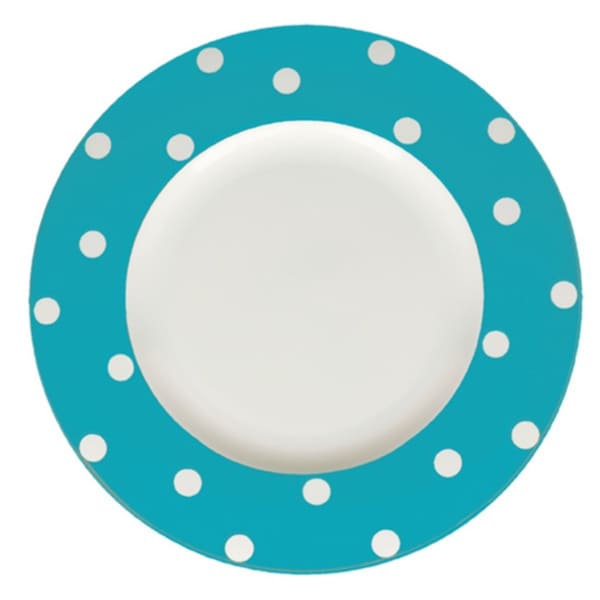 Red Vanilla Freshness Mix & Match Turquoise Dots 11.25 inch Dinner