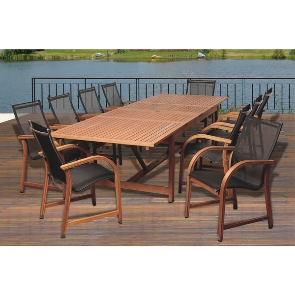 Amazonia Allyson 11-piece Eucalyptus Wood Dining Set