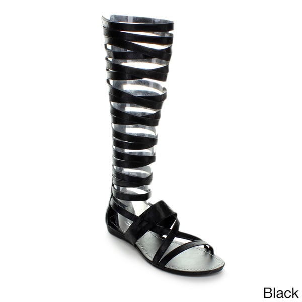 Bumper Women's 'Lory 63' Strappy Knee high Gladiator Sandals Sandals