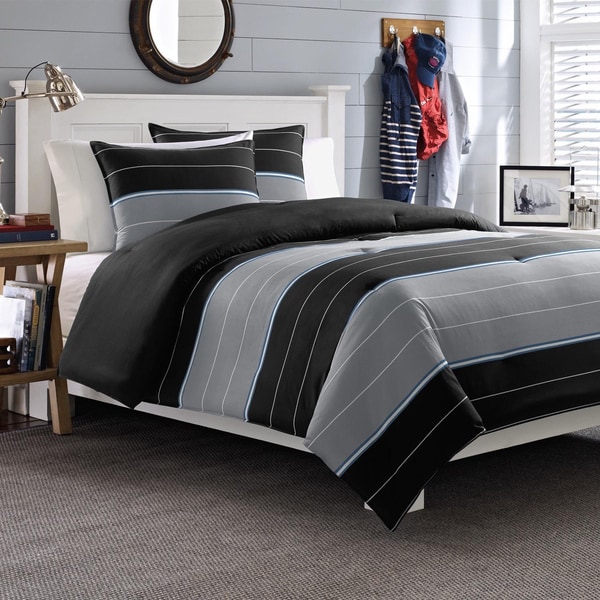 Nautica Danbury Stripe Cotton 3 piece Comforter Set  