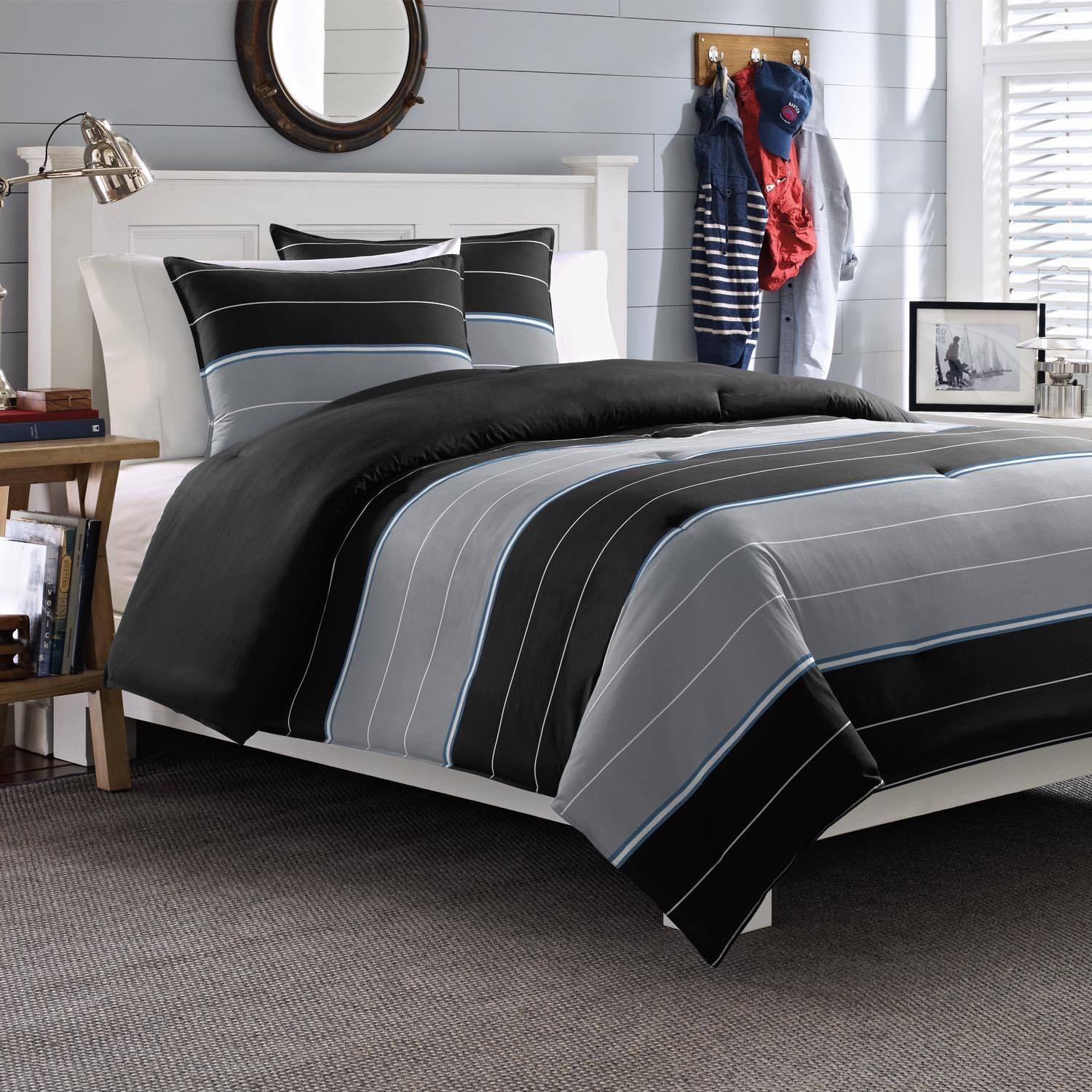 Nautica Danbury Stripe Cotton 3 piece Comforter Set