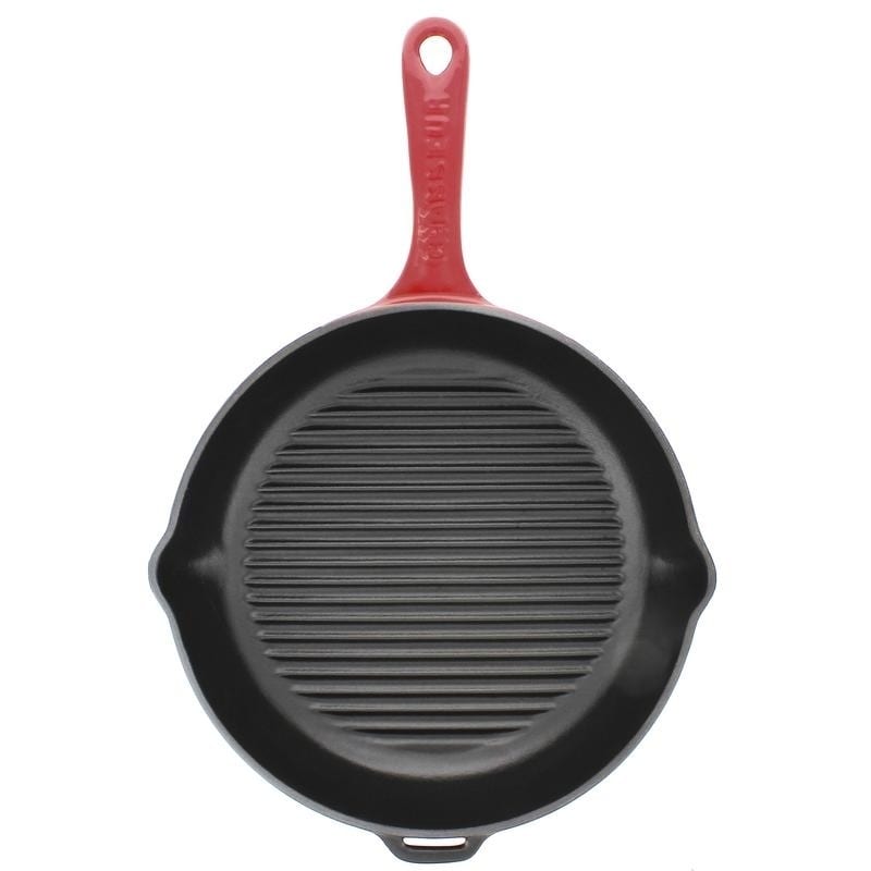 Reviews for Chasseur French Enameled 18 in. Cast Iron Grill Pan in Black