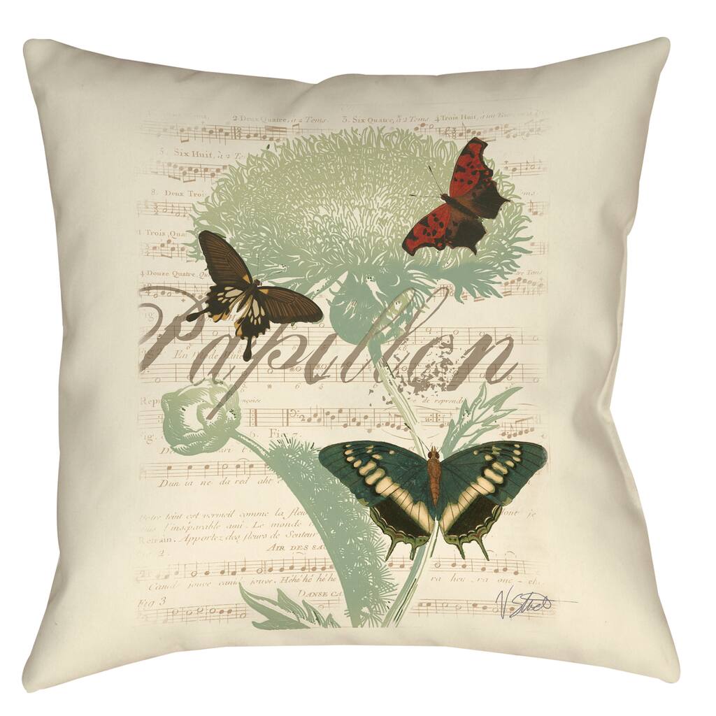 Manual Woodworkers Papillon Melange Butterfly Trio 19-inch Throw Pillow