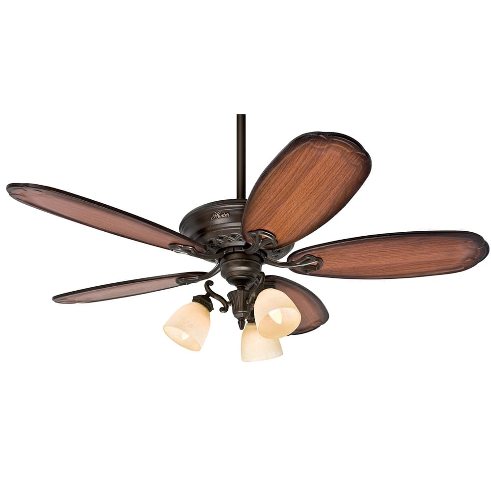Hunter 'Crown Park' Tuscan Gold/ Roasted Cherry 54-inch Ceiling Fan