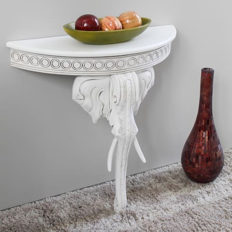 International Caravan Windsor Carved Elephant Wall Table