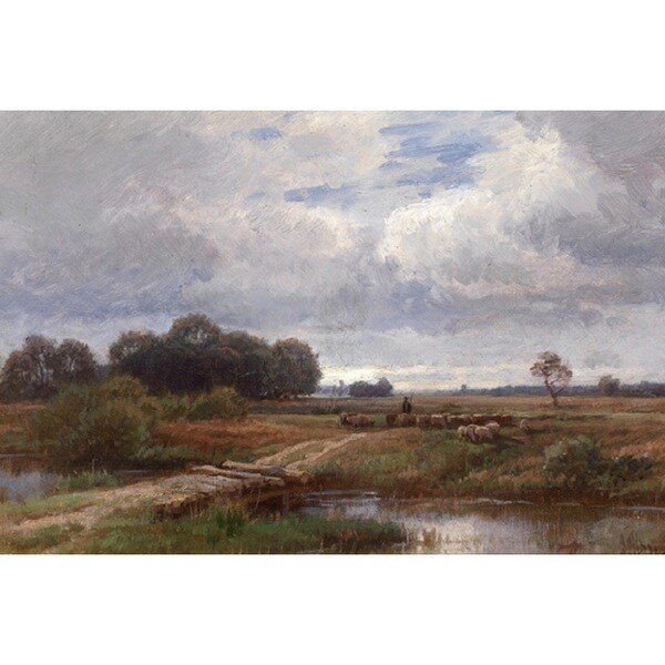 Paul Weber 'Return of the Sheep' Oil on Canvas Art - Multi