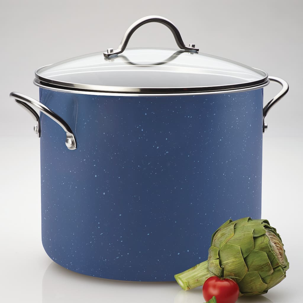 Farberware New Traditions Speckled Aluminum Nonstick 12-quart Blue Covered Stockpot