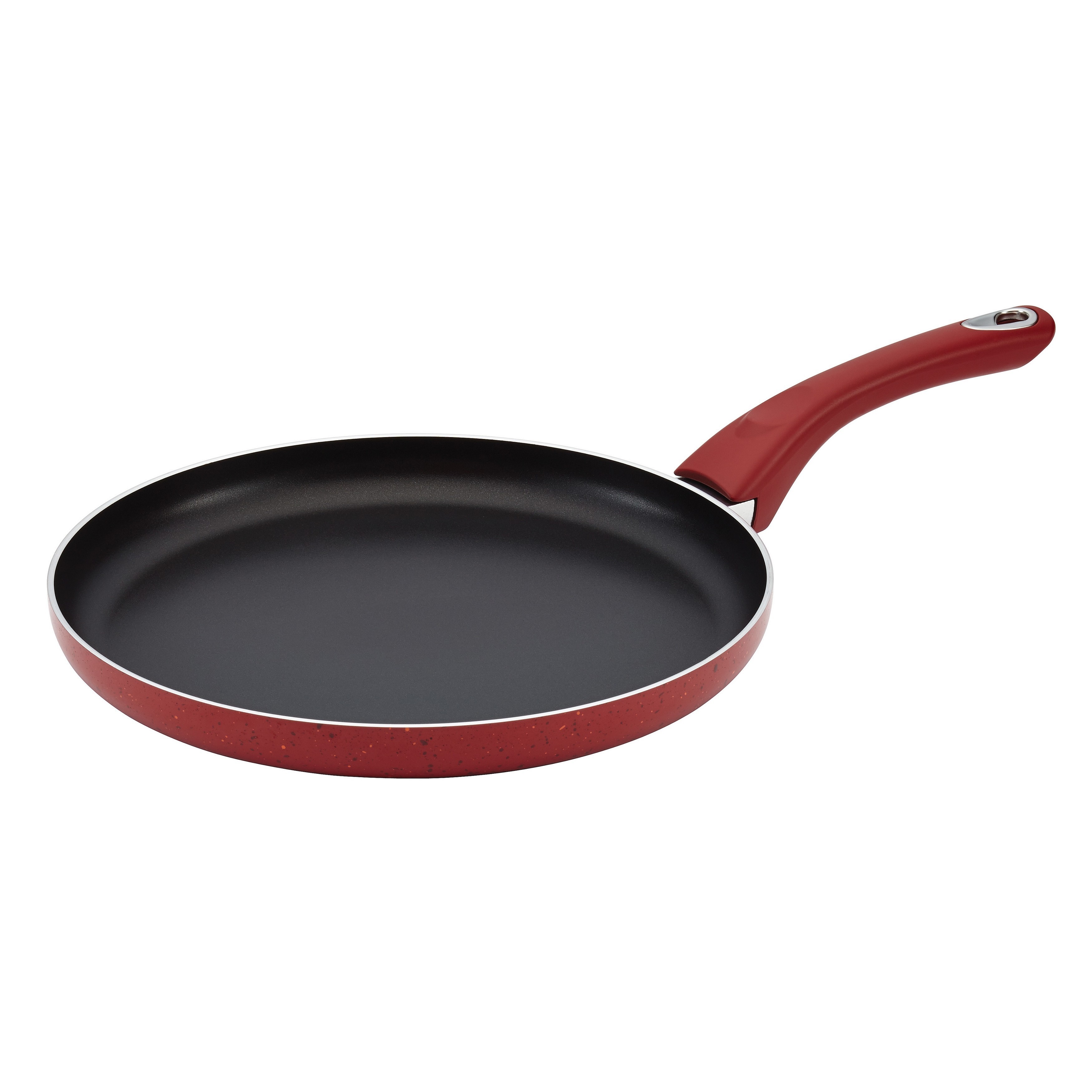 Farberware New Traditions Speckled Aluminum Nonstick 10 1/2-inch Red Round Griddle