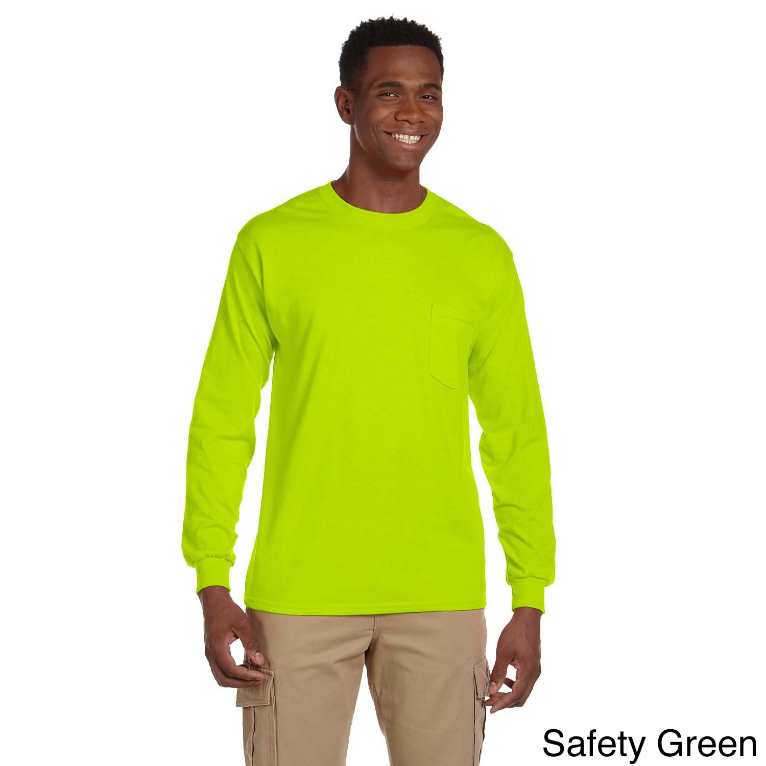 Gildan Mens Ultra Cotton Long Sleeve Pocket T shirt