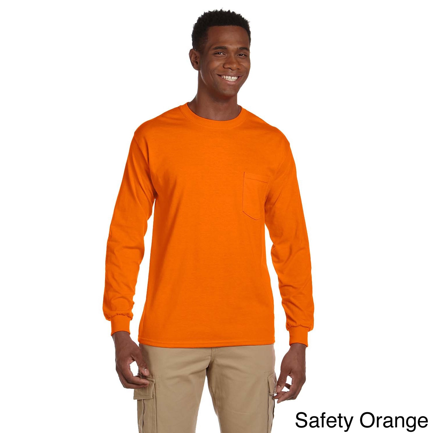 Gildan Mens Ultra Cotton Long Sleeve Pocket T shirt