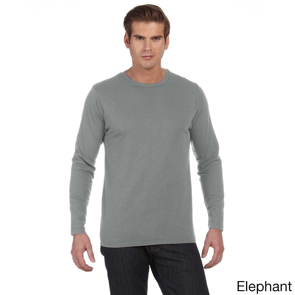 Alternative Mens Joey Slub Long Sleeve Crew Neck T shirt Grey Size XXL