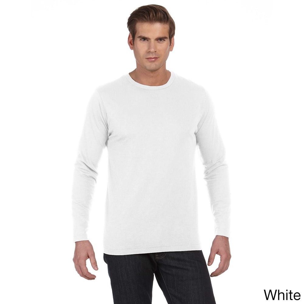 Alternative Mens Joey Slub Long Sleeve Crew Neck T shirt White Size XXL