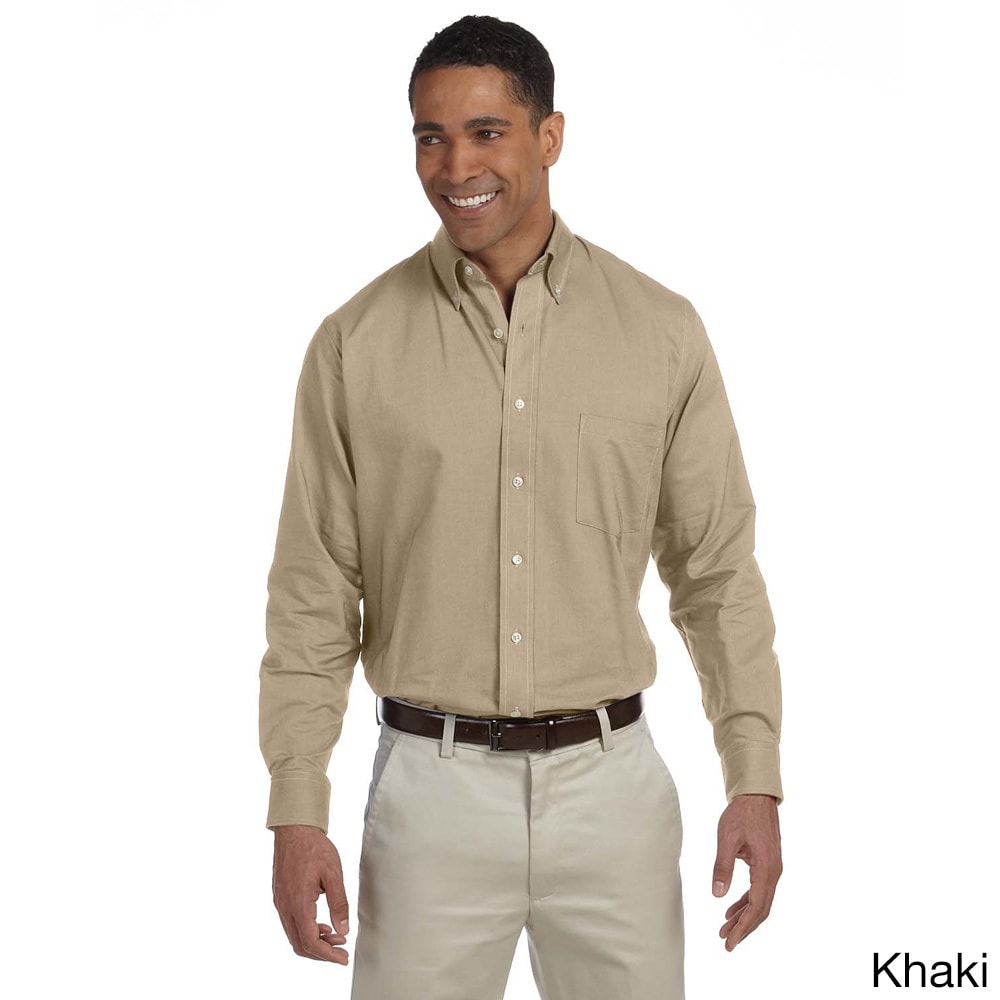 Mens Long sleeve Wrinkle resistant Oxford Shirt