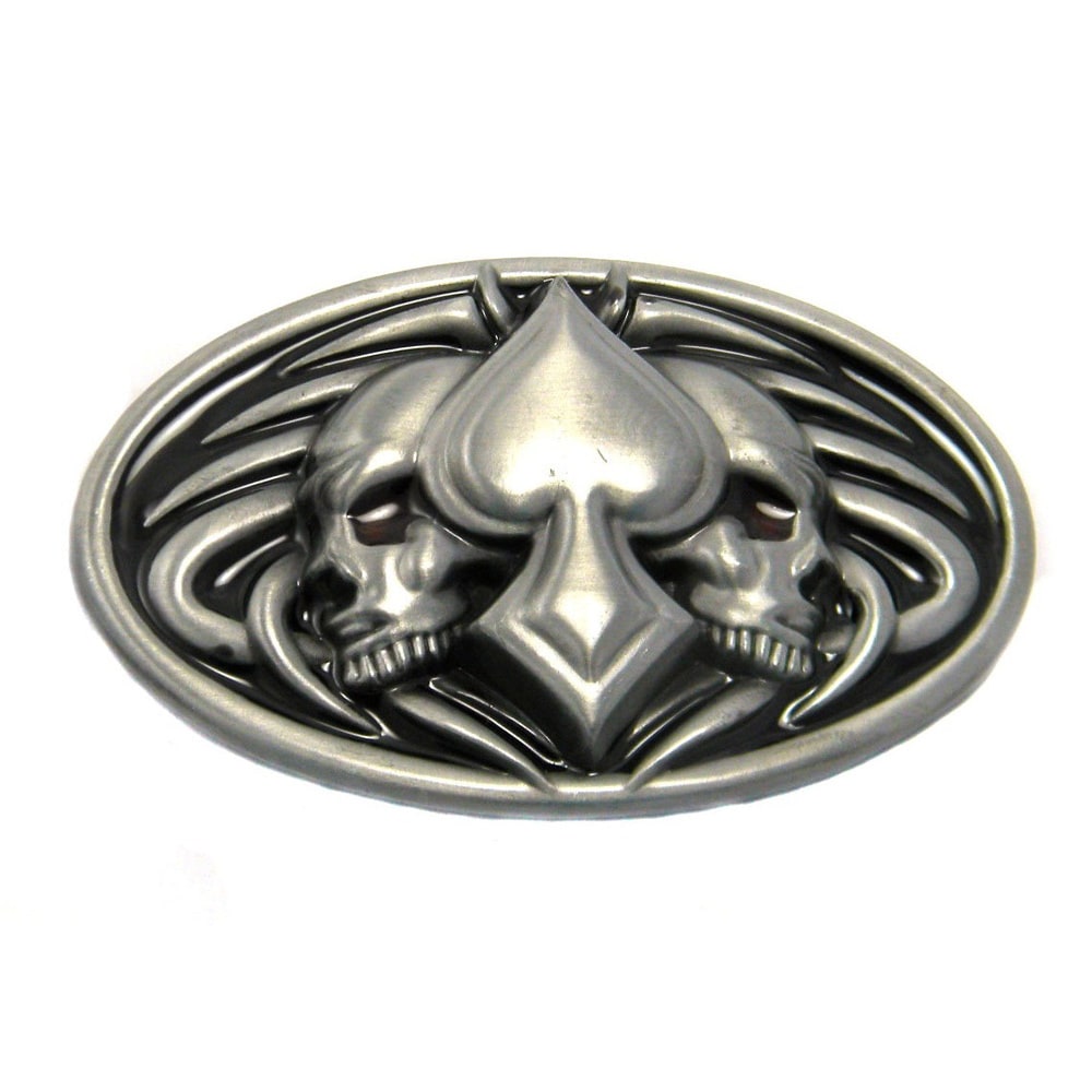 Skulls And Spade Belt Buckle