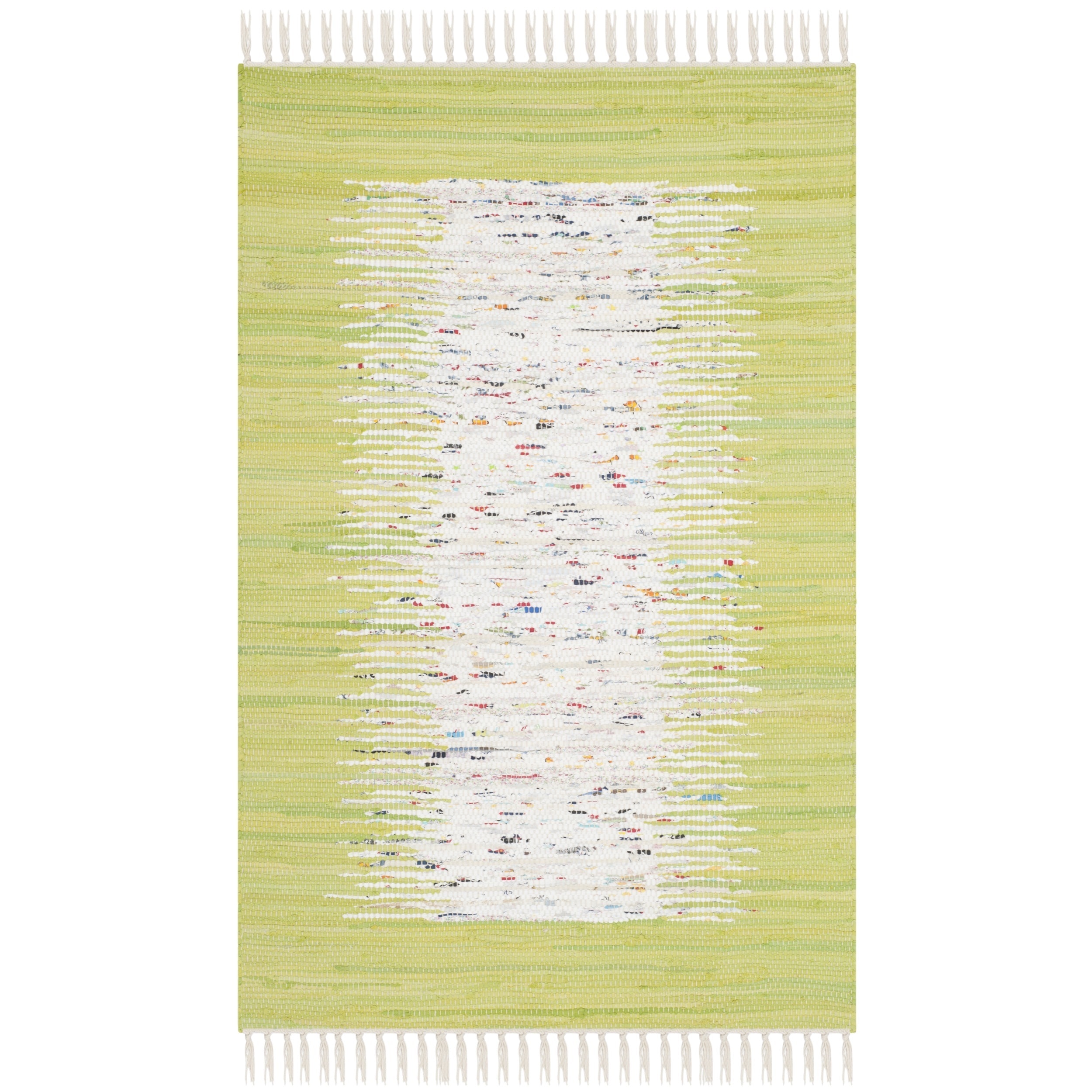 Safavieh Hand woven Montauk Ivory/ Teal Cotton Rug (26 X 4)