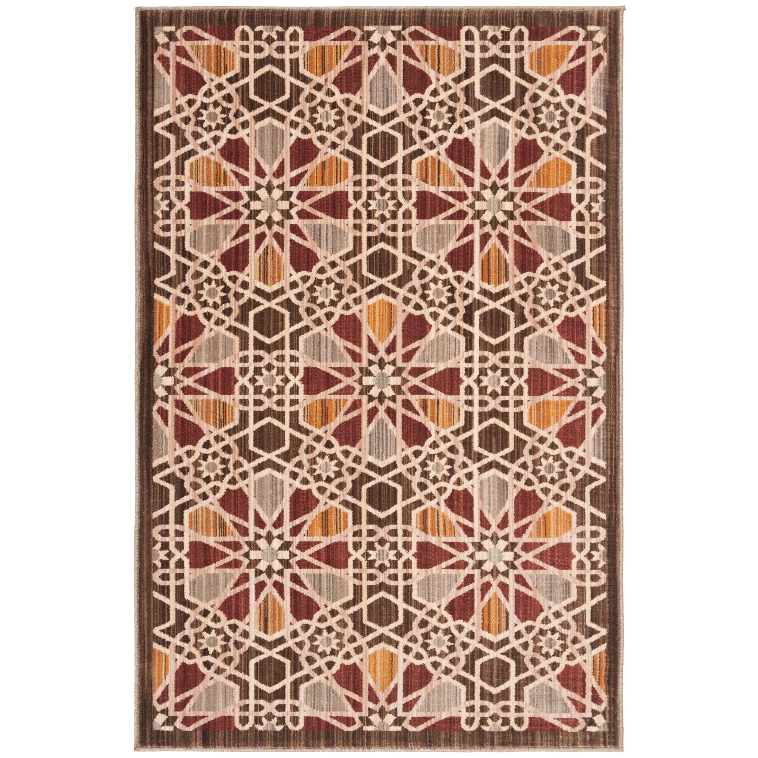 Safavieh Infinity Brown/ Beige Polyester Rug (4 X 6)