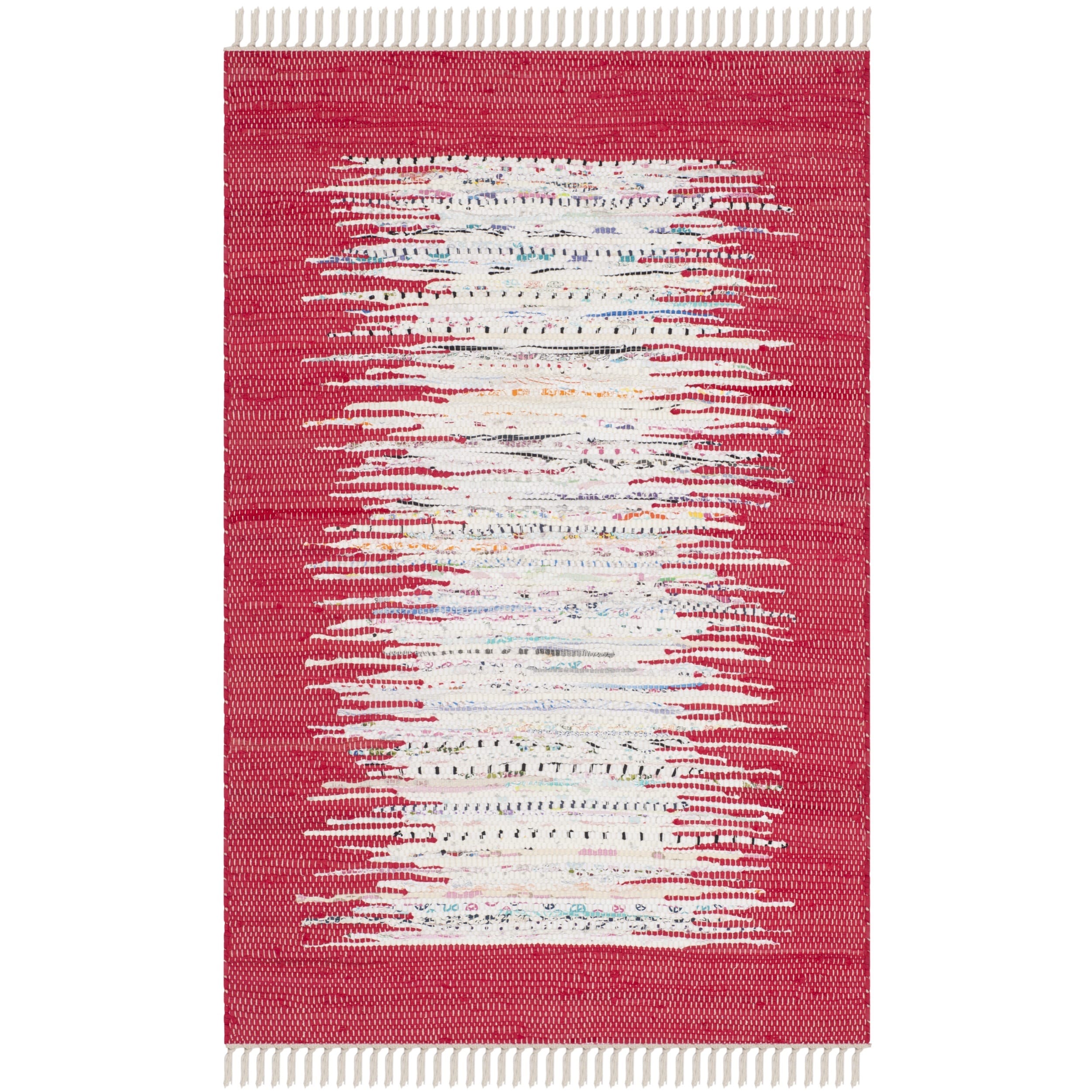 Safavieh Hand woven Montauk Ivory/ Red Cotton Rug (26 X 4)