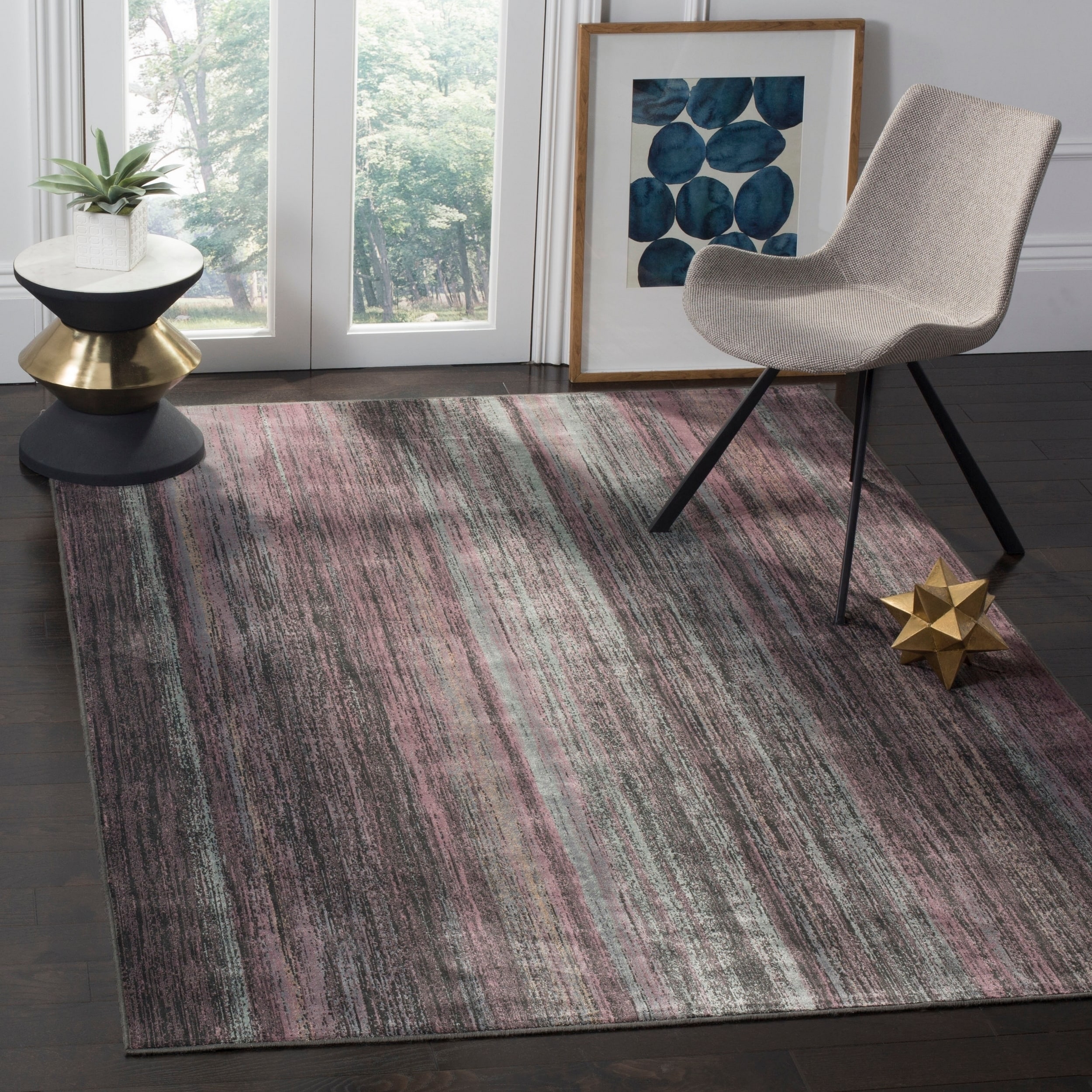 Safavieh Vintage Charcoal/ Multi Viscose Rug (4 X 57)