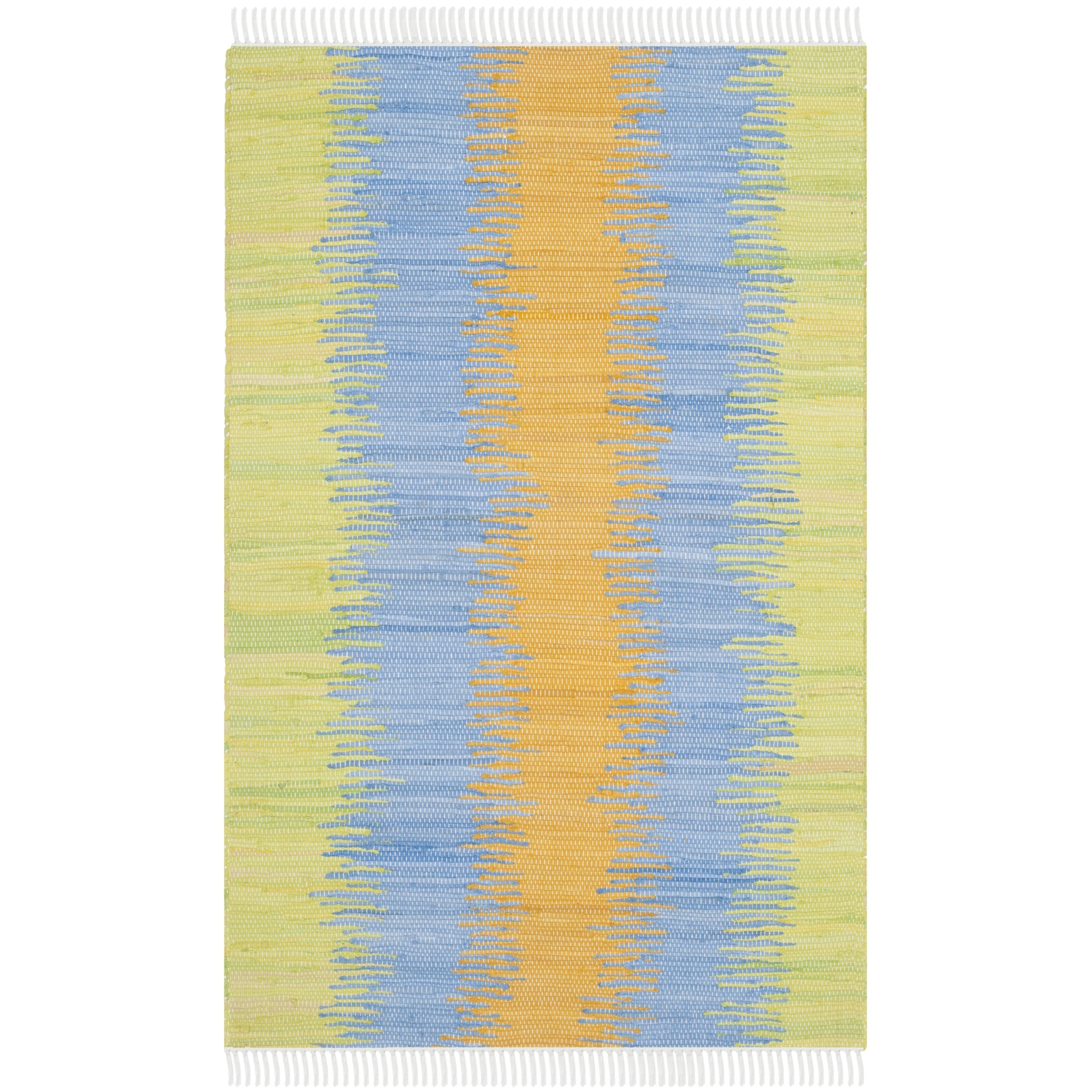 Safavieh Hand woven Montauk Green/ Gold Cotton Rug (3 X 5)