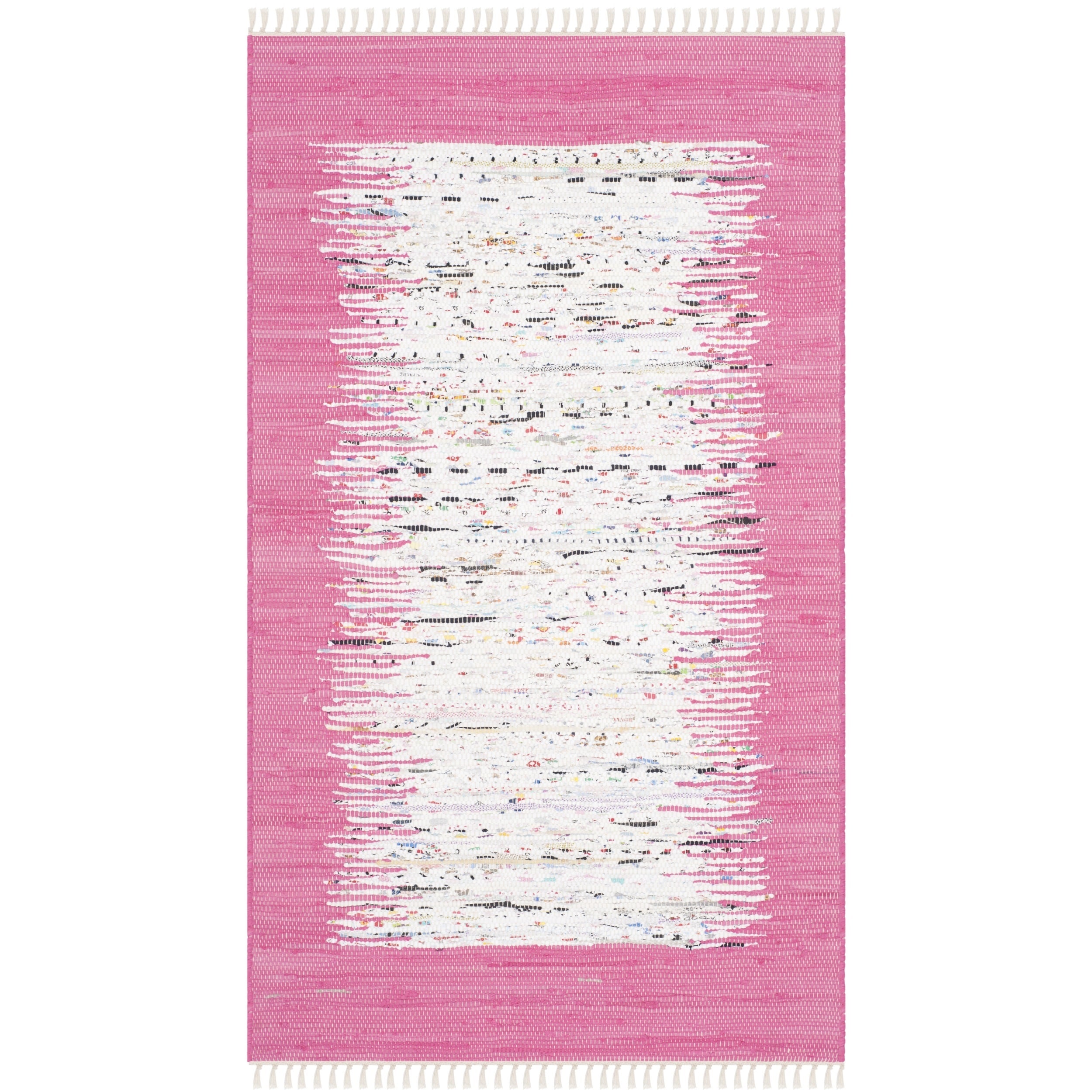 Safavieh Hand woven Montauk Ivory/ Pink Cotton Rug (3 X 5)