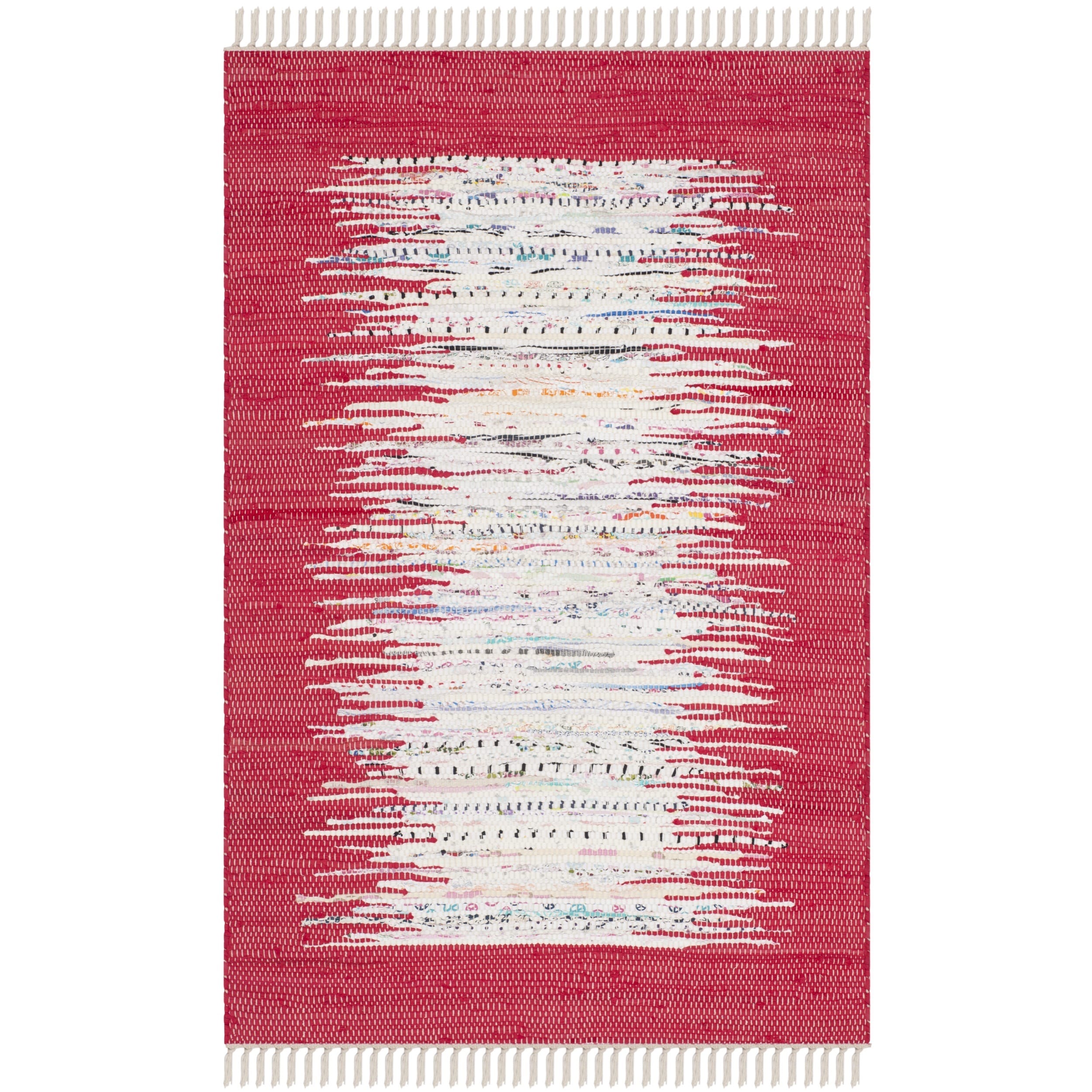 Safavieh Hand woven Montauk Ivory/ Red Cotton Rug (3 X 5)