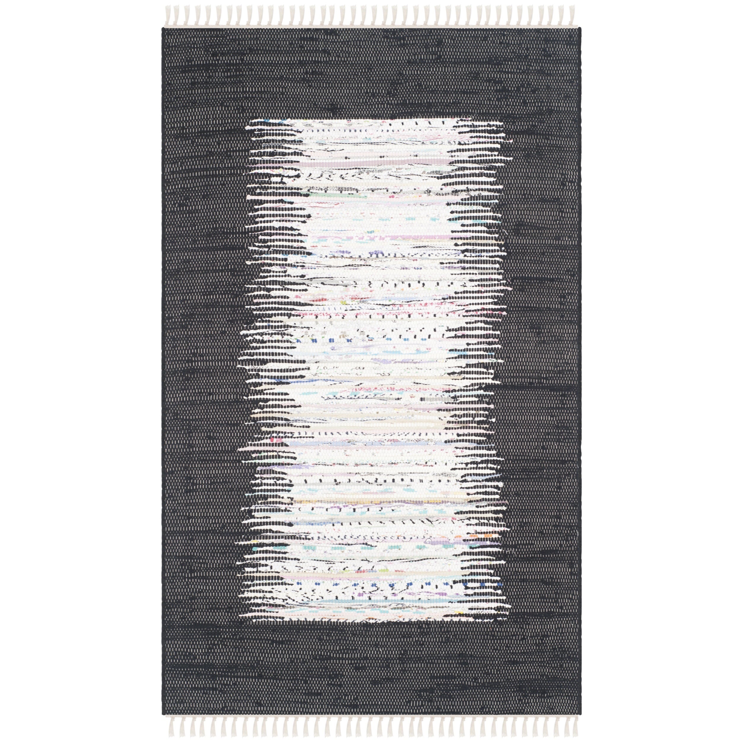 Safavieh Hand woven Montauk Ivory/ Black Cotton Rug (3 X 5)