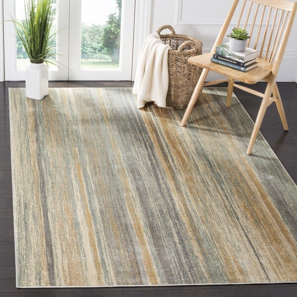 Safavieh Vintage Light Blue Abstract Distressed Silky Viscose Rug (8' x 11'2) - 8' x 11'2