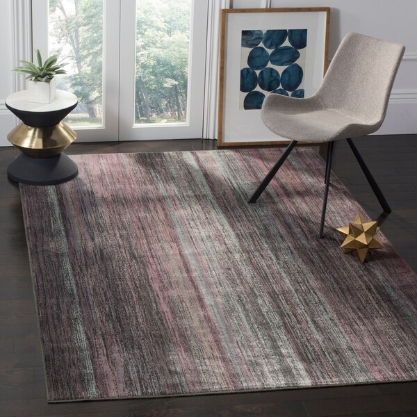 Safavieh Vintage Charcoal/ Multi Abstract Distressed Silky Viscose Rug - 8' x 11'2