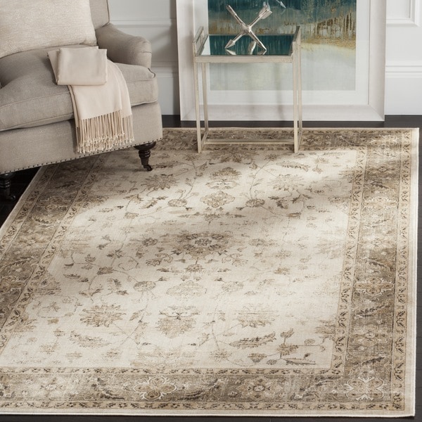 Safavieh Vintage Oriental Stone/ Mouse Brown Distressed Silky Viscose Rug (10' x 14')