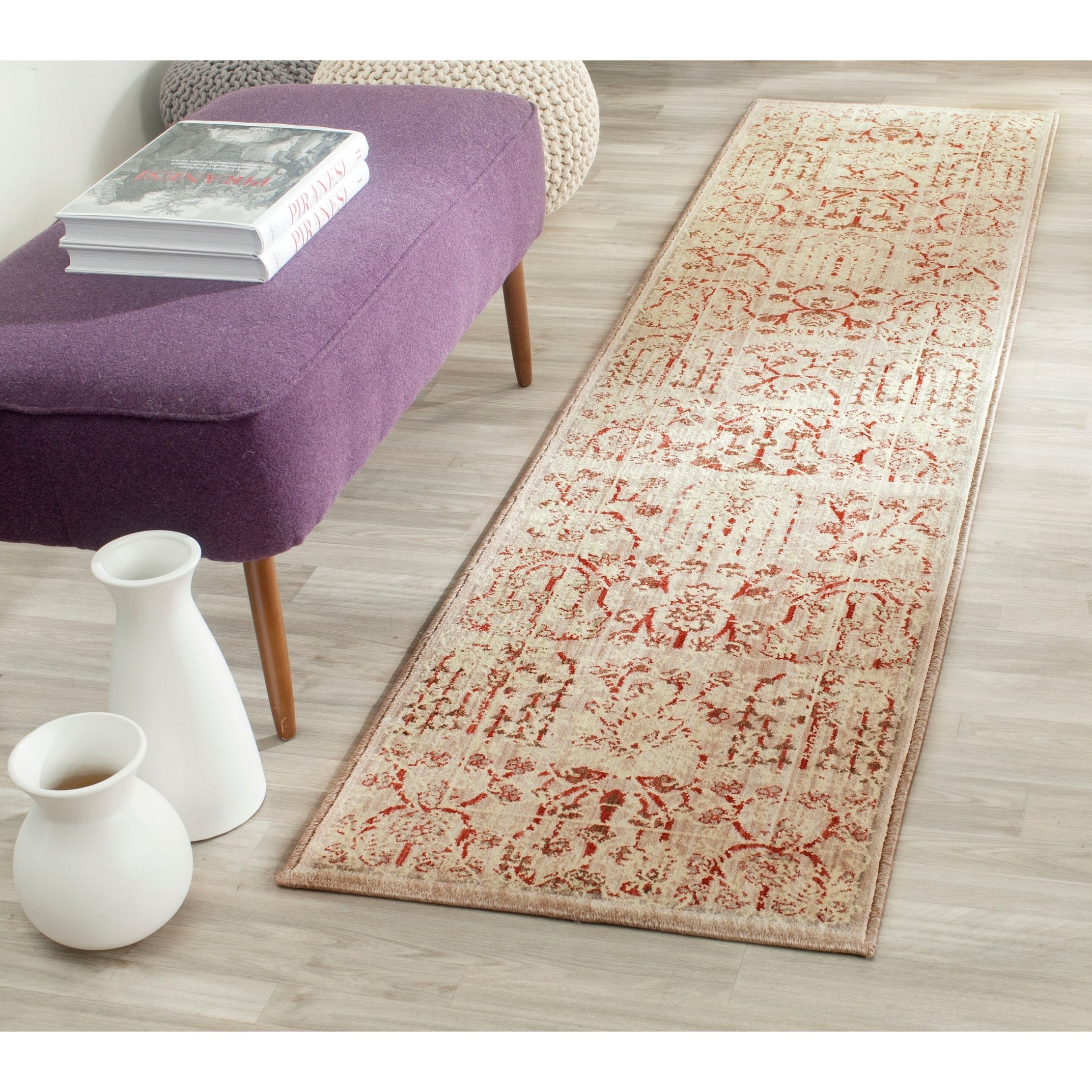 Safavieh Infinity Beige/ Yellow Polyester Rug (2 X 8)