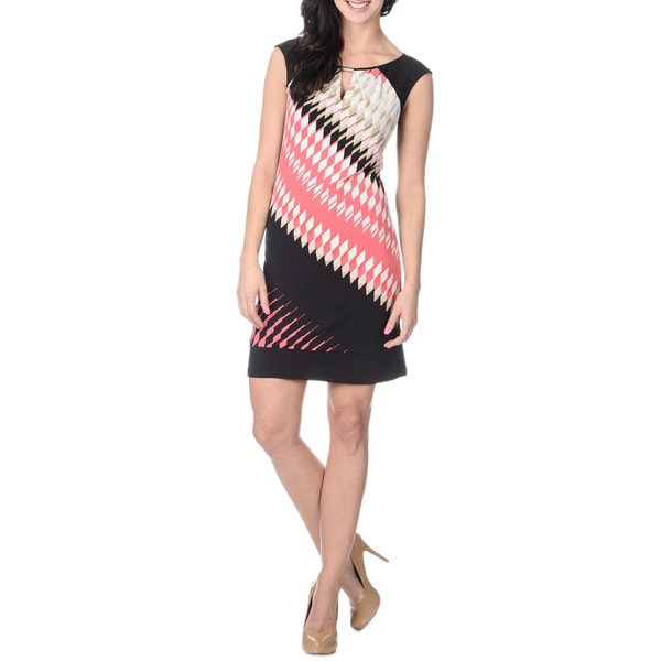 London Times Women's Diamond Printed Sheath Dress London Times Casual Dresses