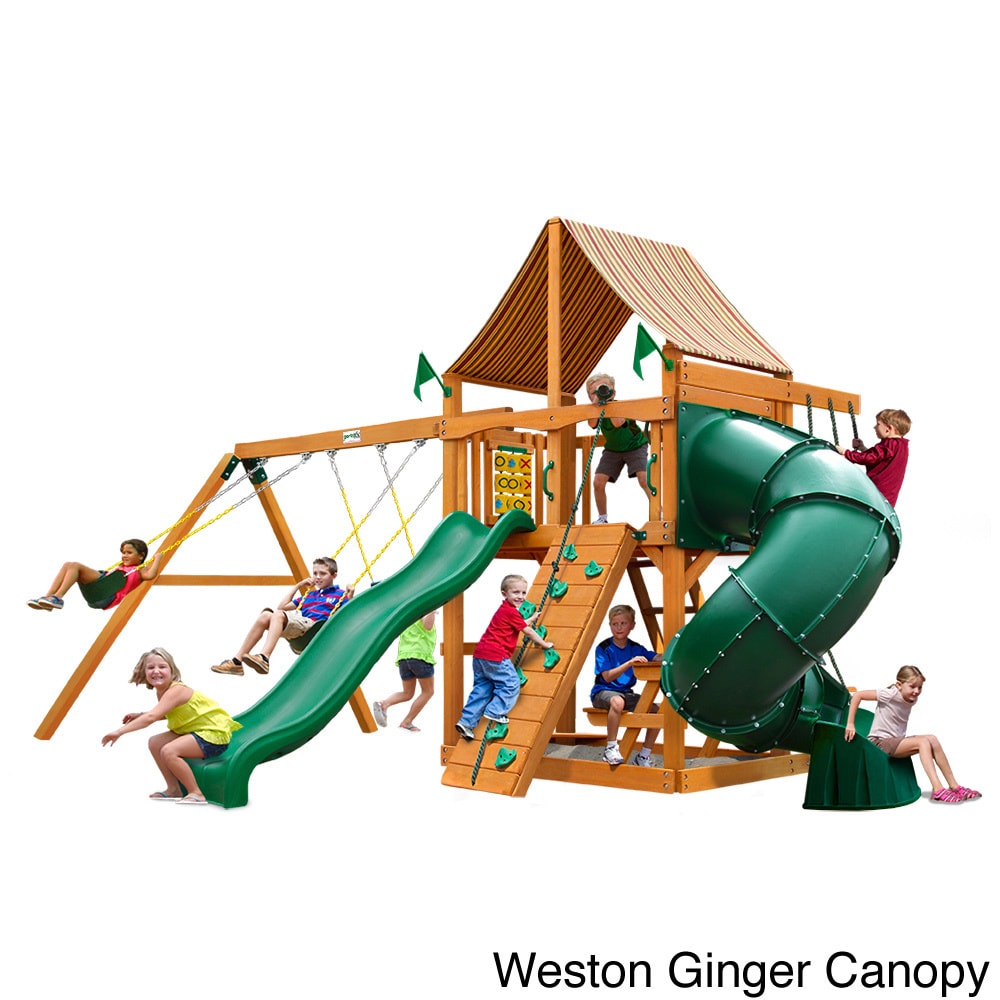 Gorilla Playsets Mountaineer Cedar Swing Set With Amber Posts