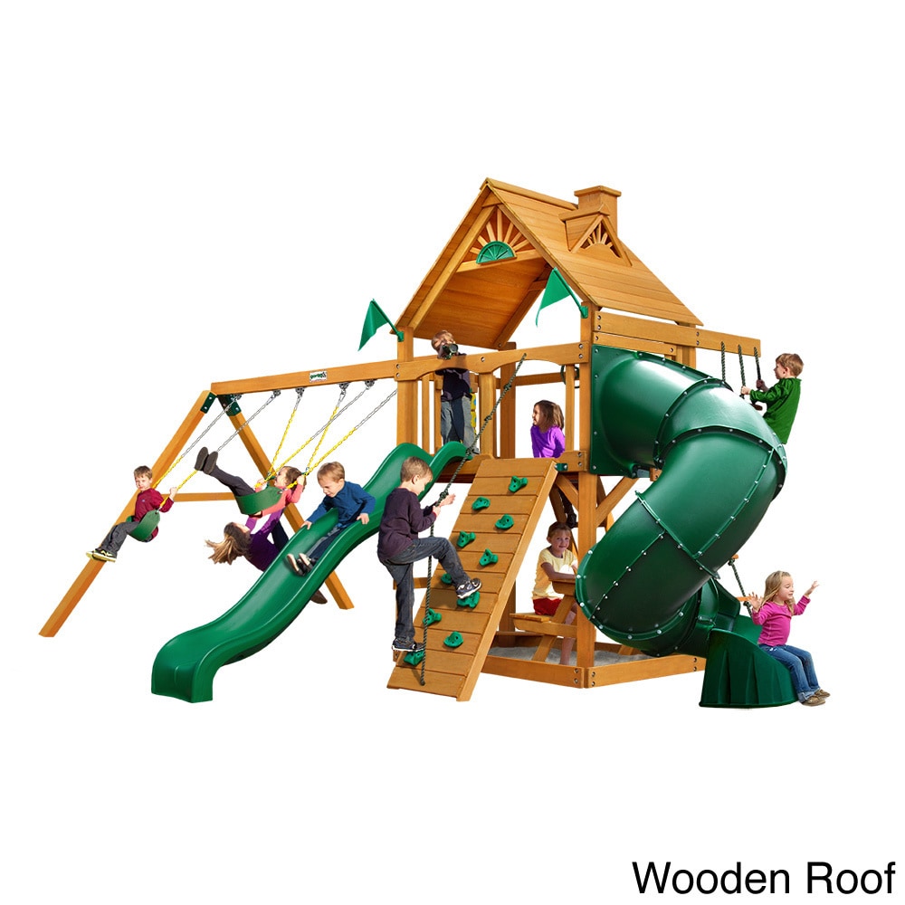 Gorilla Playsets Mountaineer Cedar Swing Set With Amber Posts