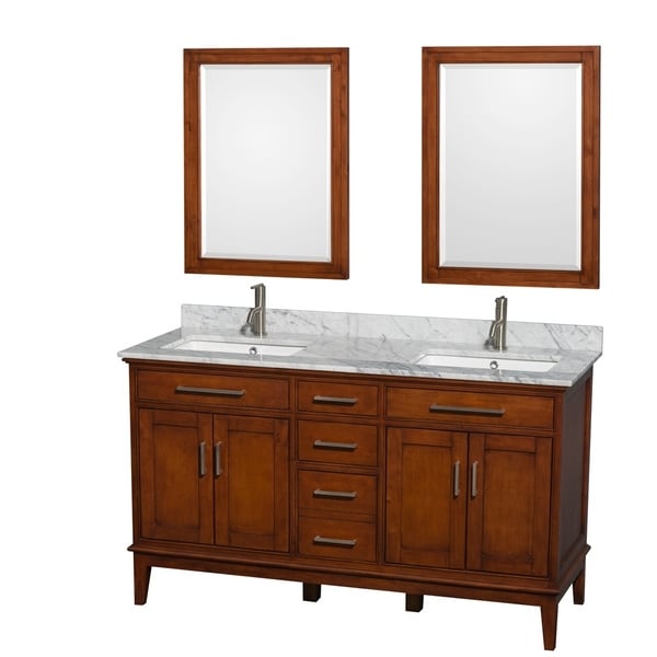 Wyndham Collection Hatton Light Chestnut 60-inch Double Vanity