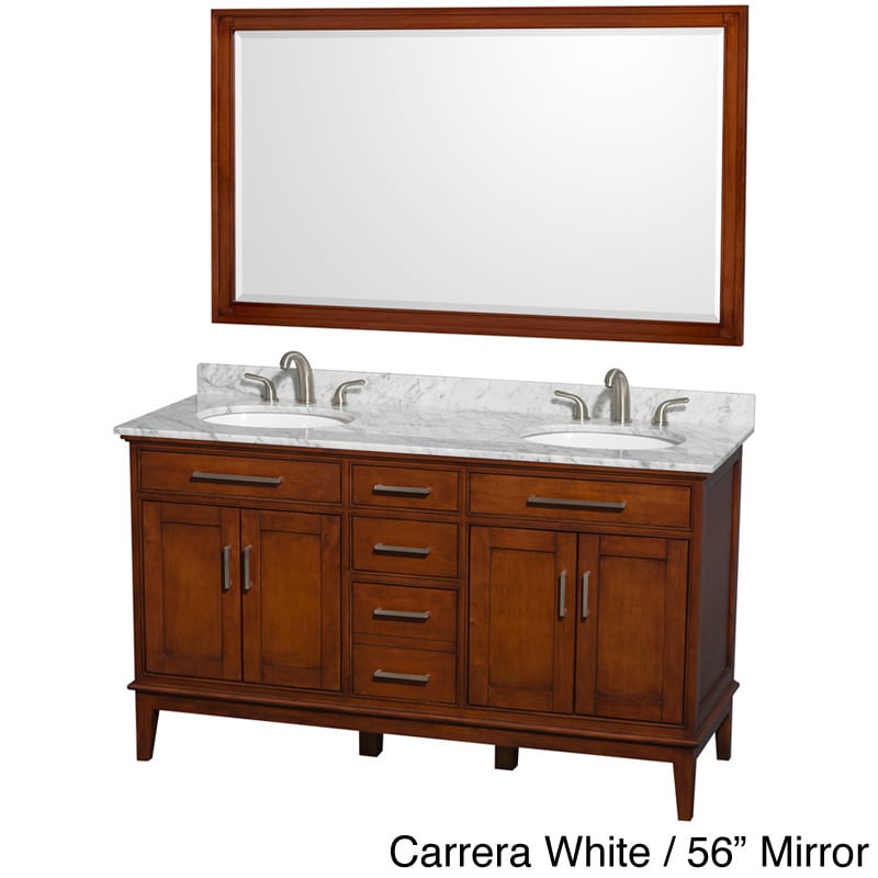 Hatton Light Chestnut 60 inch 3 hole Faucet Double Vanity