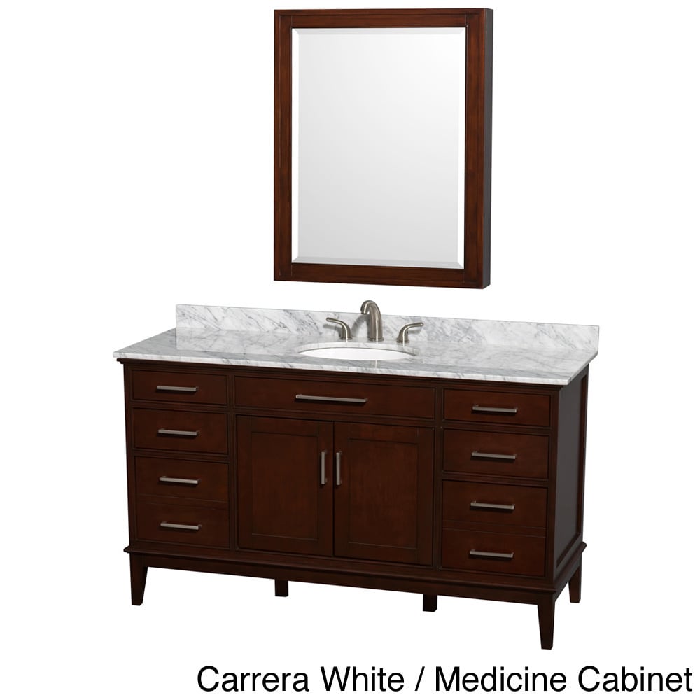 Wyndham Collection Hatton Dark Chestnut 60 inch Single Vanity Brown Size Single Vanities