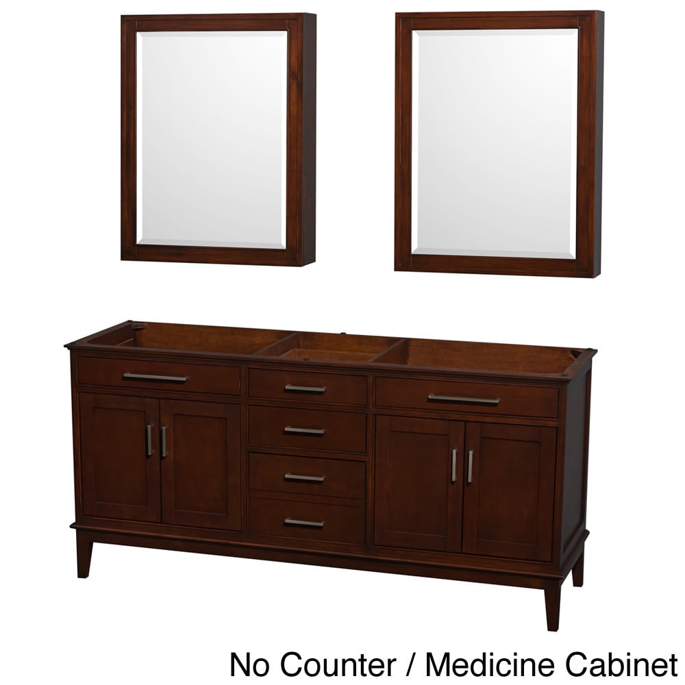 Wyndham Collection Hatton Dark Chestnut 72 inch Double Vanity Brown Size Double Vanities