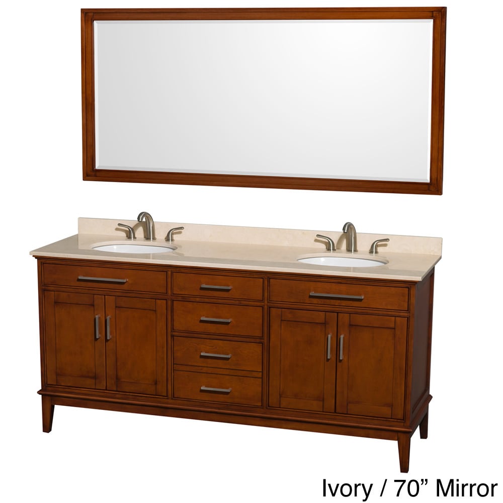 Wyndham Collection Hatton Light Chestnut Wood 72 inch Double Vanity Brown Size Double Vanities