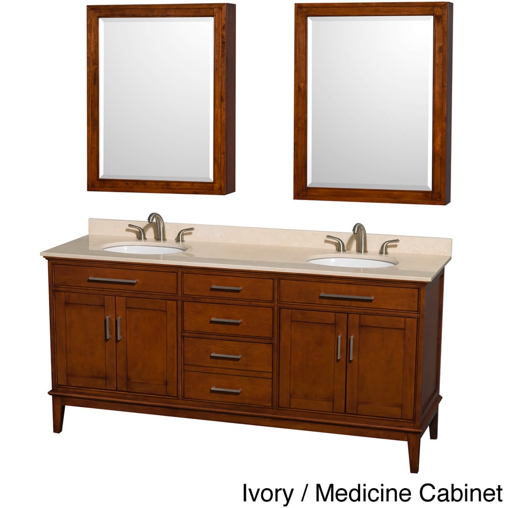 Hatton Light Chestnut Wood 72 inch Double Vanity