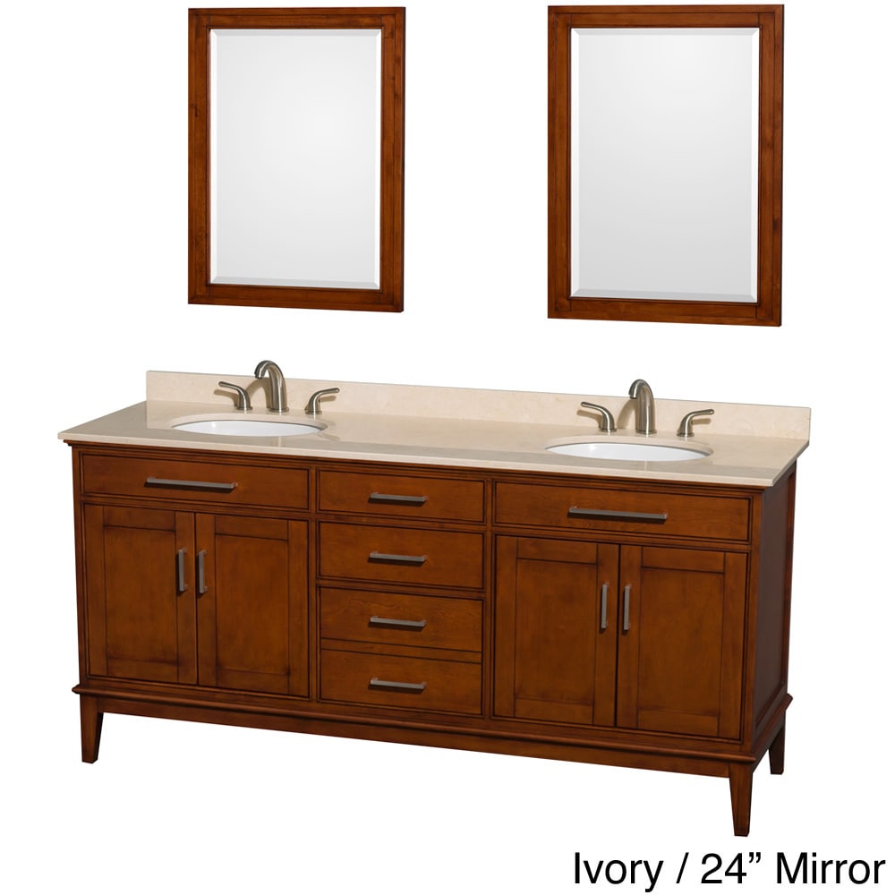 Hatton Light Chestnut Wood 72 inch Double Vanity