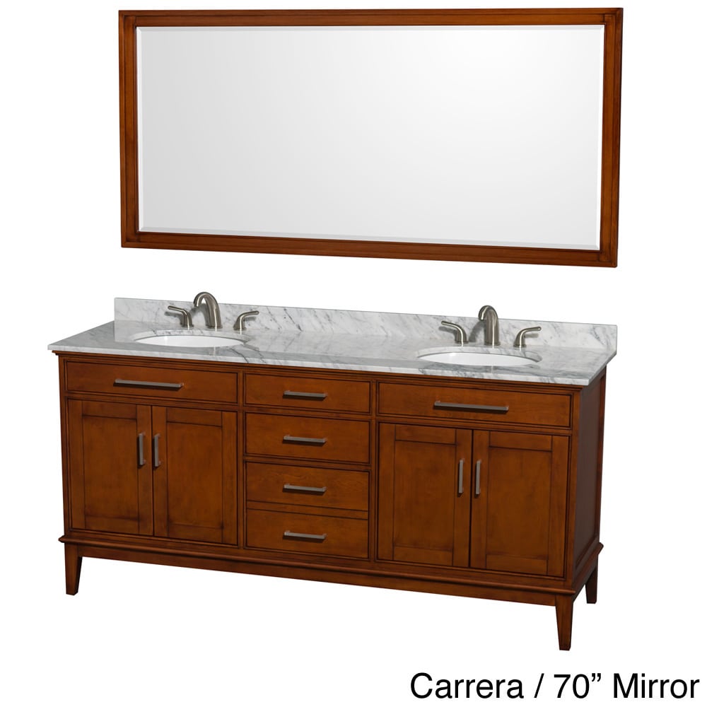 Hatton Light Chestnut Wood 72 inch Double Vanity