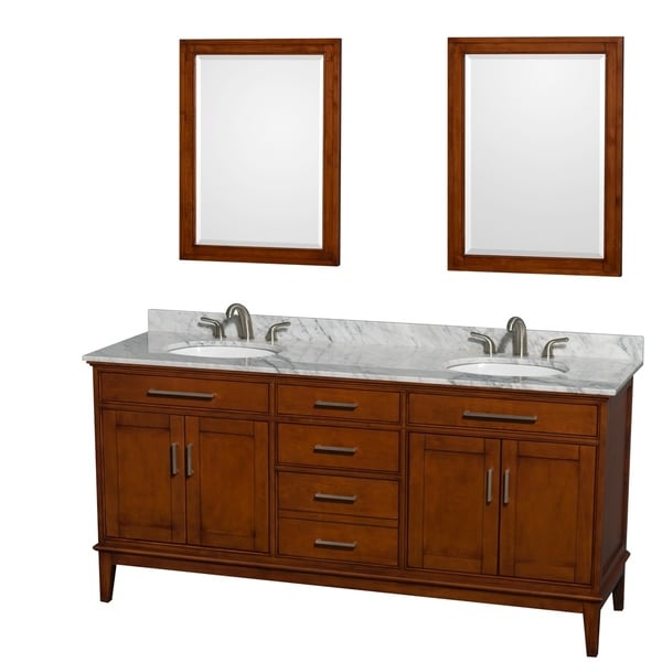 Wyndham Collection Hatton Light Chestnut Wood 72-inch Double Vanity