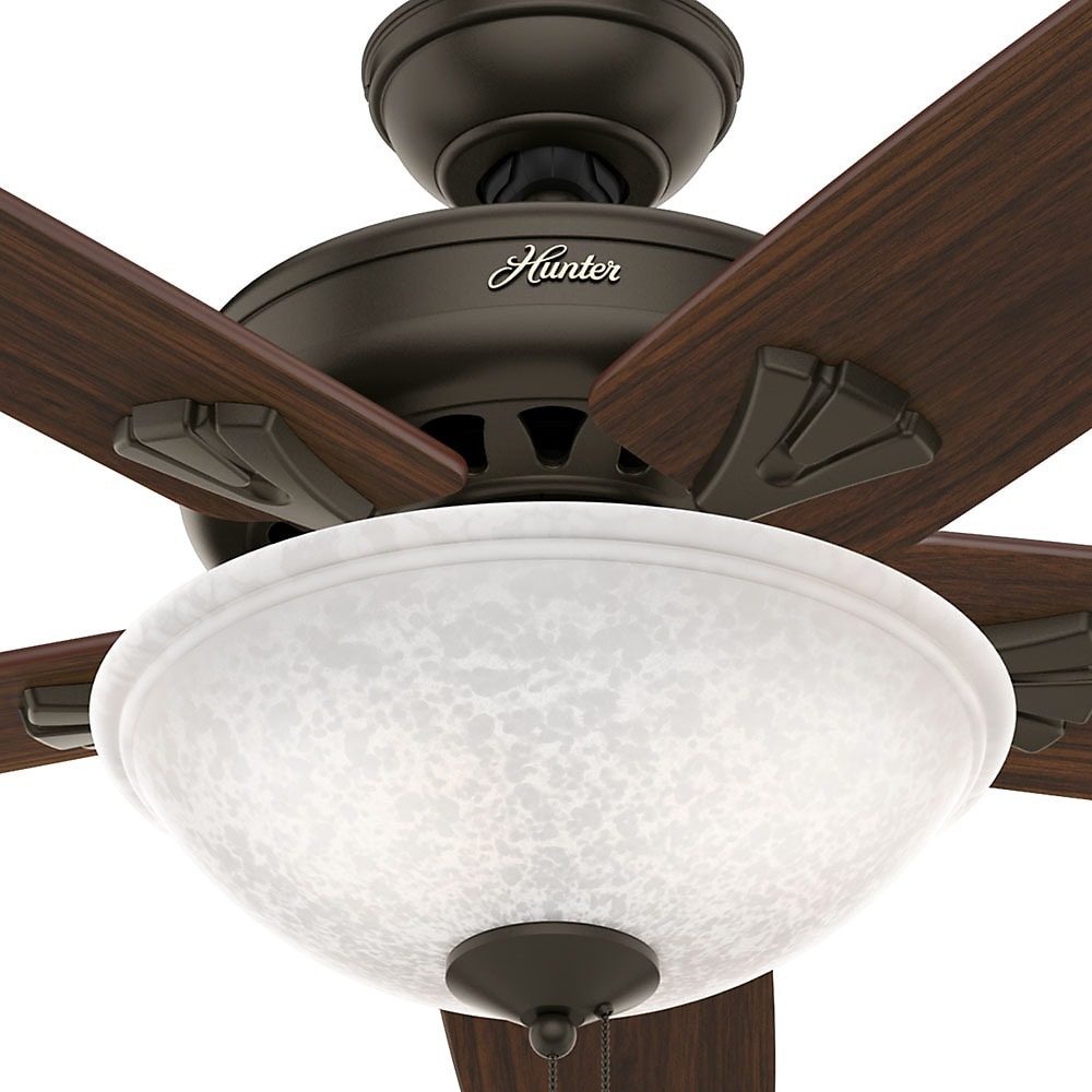 Hunter 70 Inch Stockbridge New Bronze Fan With Five Walnut Medium Oak Blades